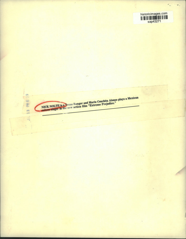 1987 Press Photo Nick Nolte and Maria Conchita Alonso in "Extreme Prejudice"