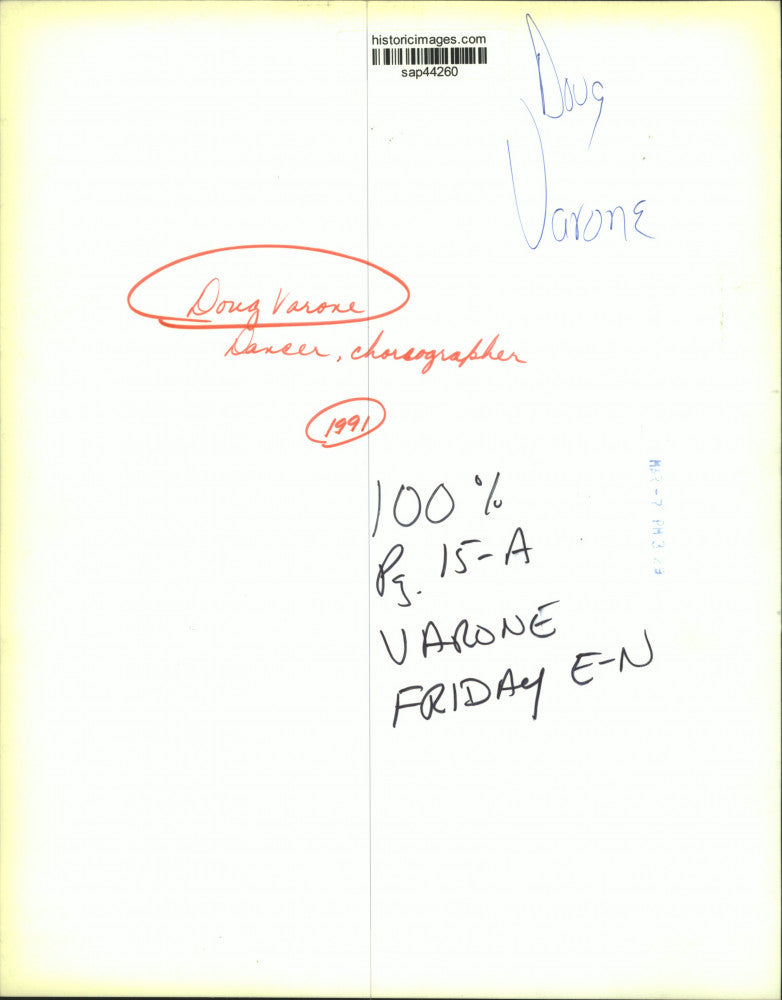 1991 Press Photo Doug Varone, Dancer, Choreographer - sap44260