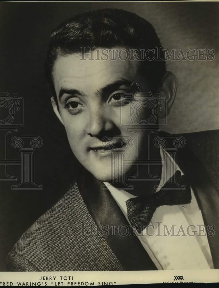 Press Photo Jerry Toti, performer with Fred Waring&#39;s &amp; The Pennsylvanians.- Historic Images