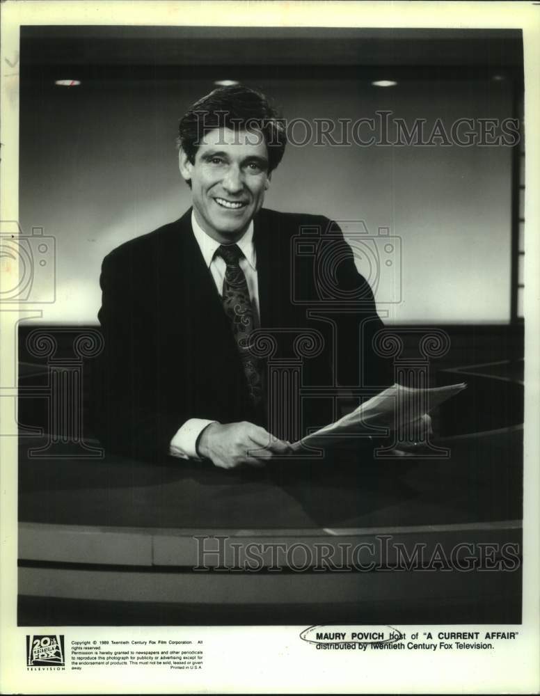 1989 Press Photo Maury Povich hosts A Current Affair. - sap46758