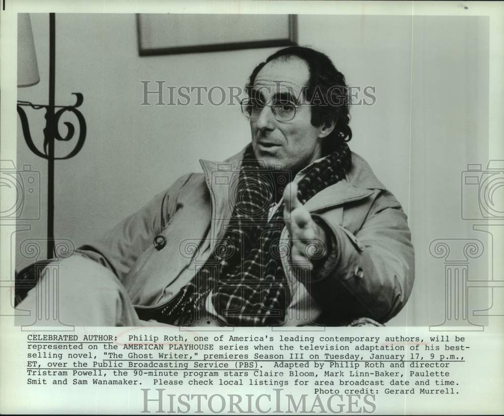 Press Photo Philip Roth, Author in &quot;The Ghost Writer&quot; on PBS Television