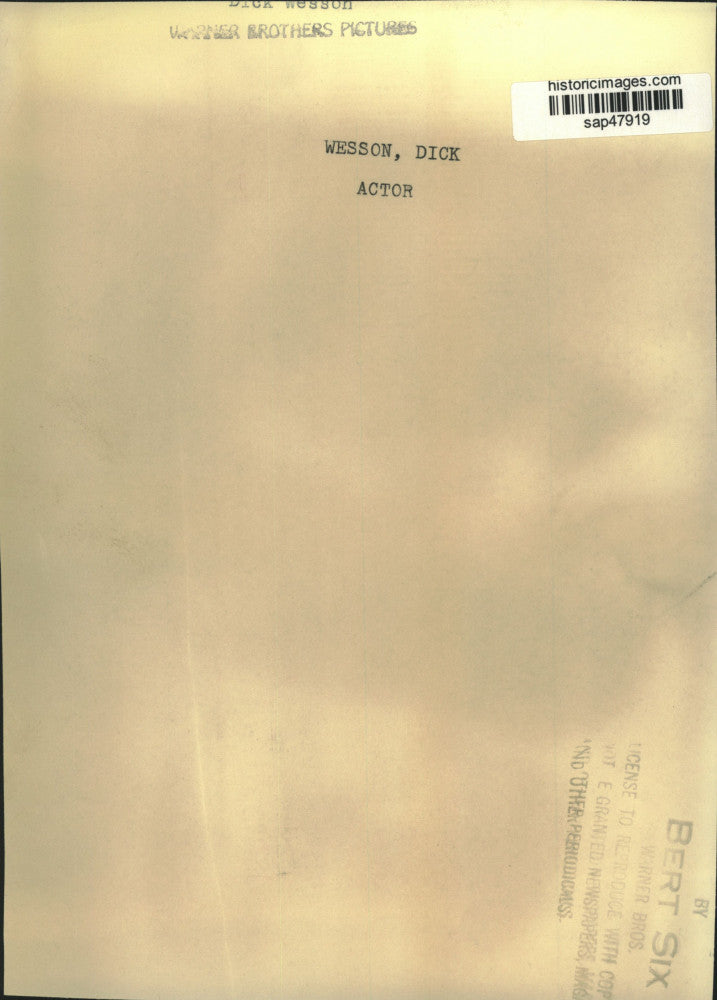 Press Photo Dick Wesson, Actor - sap47919