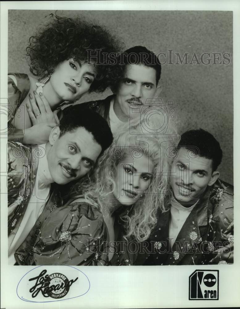 Press Photo Members of Los Hermanos Rosario, merengue music band. - sap51749
