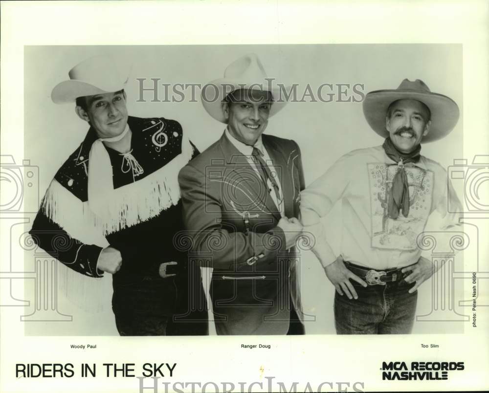 Press Photo Music Group Riders in the Sky Pose in Western Dress - sap51976- Historic Images