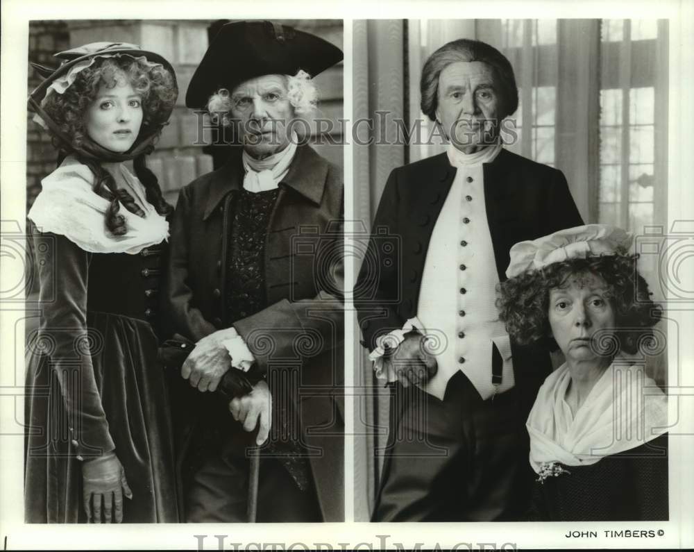 Press Photo Actress Serena Gorden With Two Men &amp; Woman in Period Costume- Historic Images