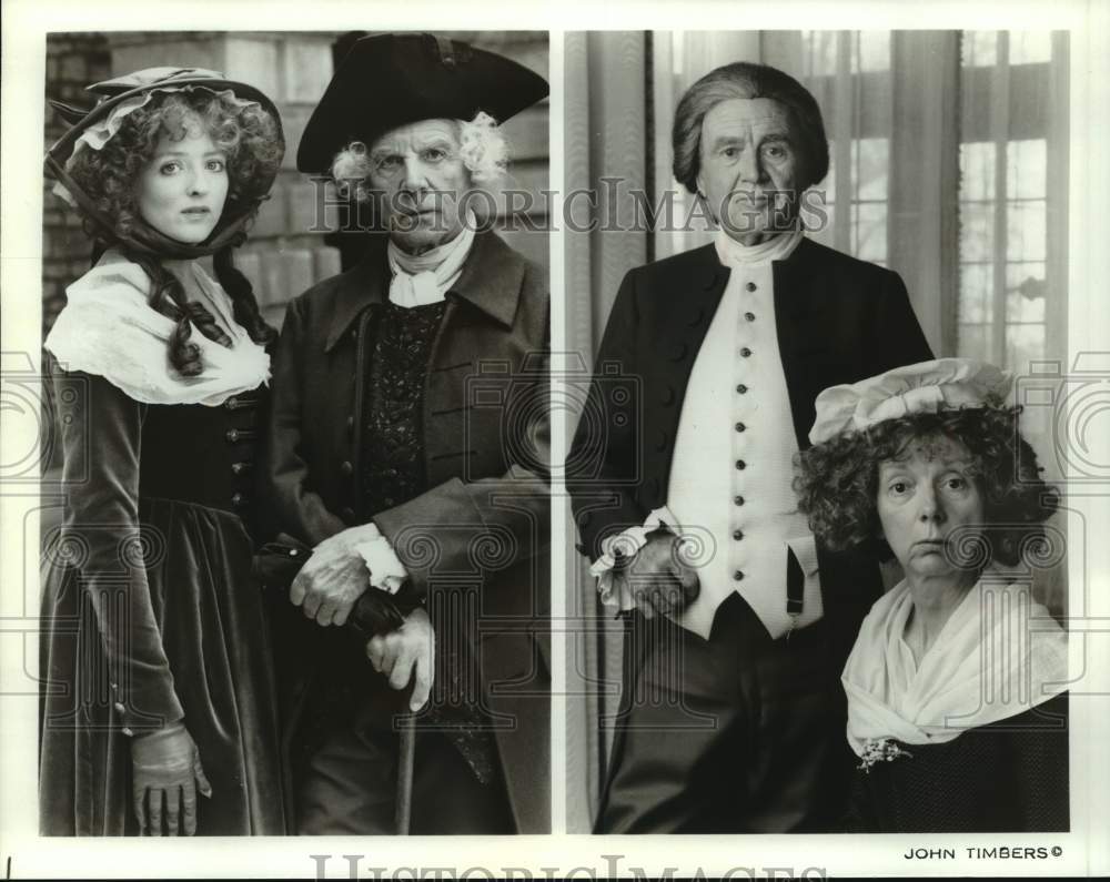 Press Photo Actress Serena Gorden With Two Men & Woman in Period Costume- Historic Images