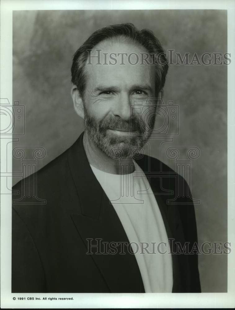 1991 Press Photo Bearded Man in Shirt &amp; Sports Jacket - sap52701- Historic Images