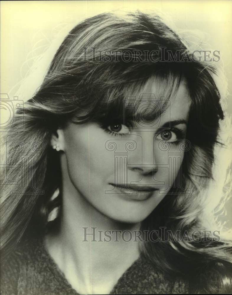 Press Photo Portrait of Woman with Long Hair and Pearl Earrings - sap53061- Historic Images