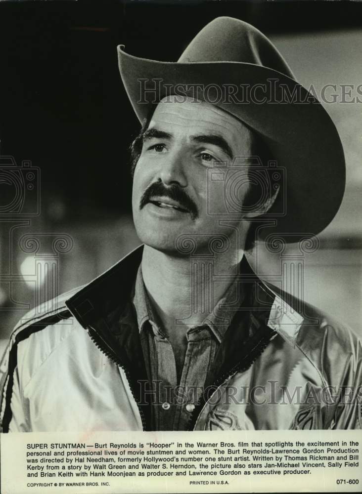 Press Photo Actor Burt Reynolds Portrays Stuntman in Film "Hooper" - sap53153