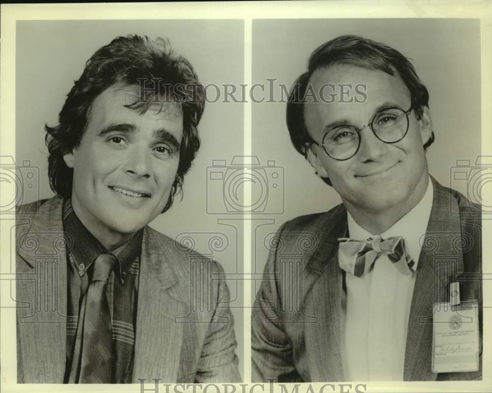 Press Photo Portrait of Man in Suit &amp; Man in Bowtie &amp; Glasses - sap53436- Historic Images