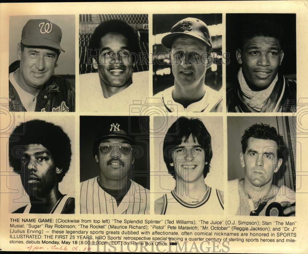 Press Photo Athletes featured on Sports Illustrated: The First 25 Years, on HBO.- Historic Images