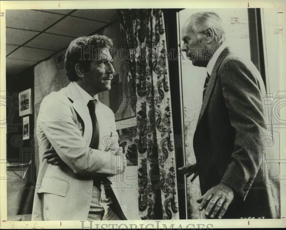 1982 Press Photo Actors George Segal & Richard Widmark in Film "Rollercoaster"- Historic Images