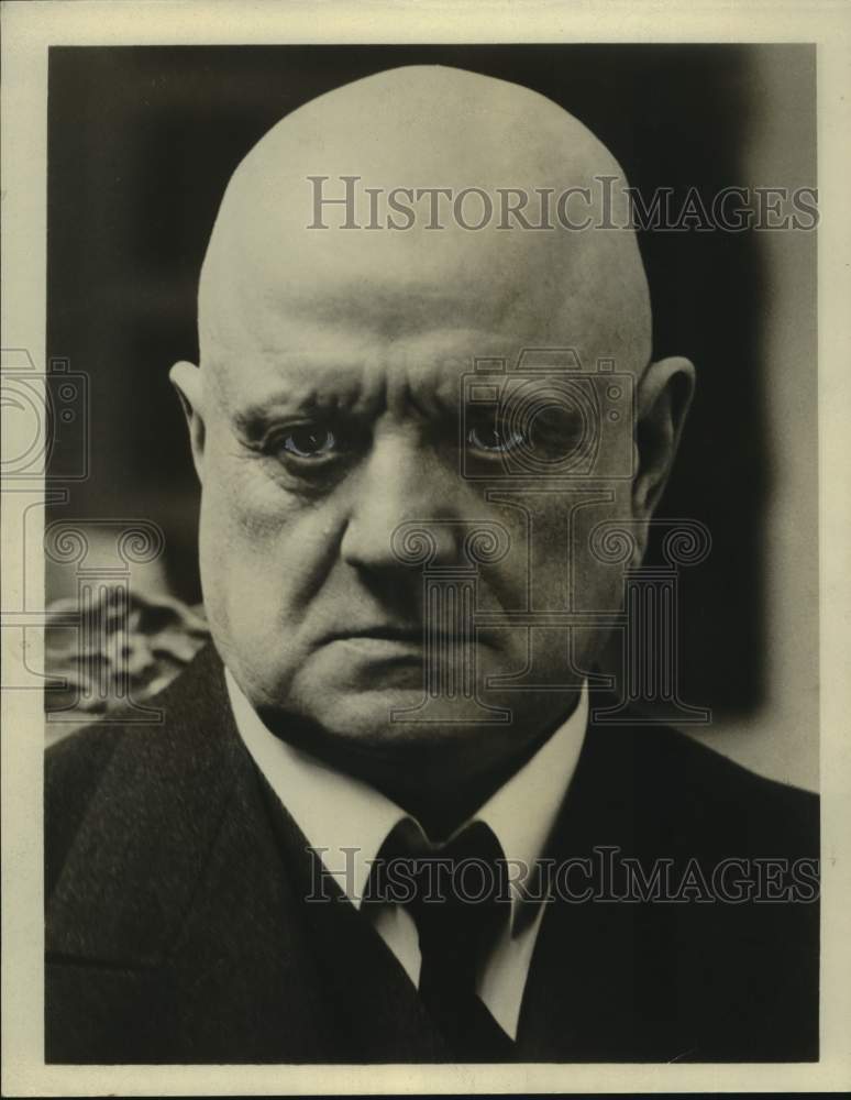 1953 Press Photo Portrait of Bald Man in Suit & Tie - sap58359