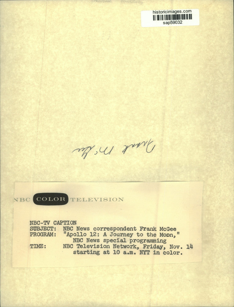 Press Photo NBC News Correspondent Frank McGee - sap59032