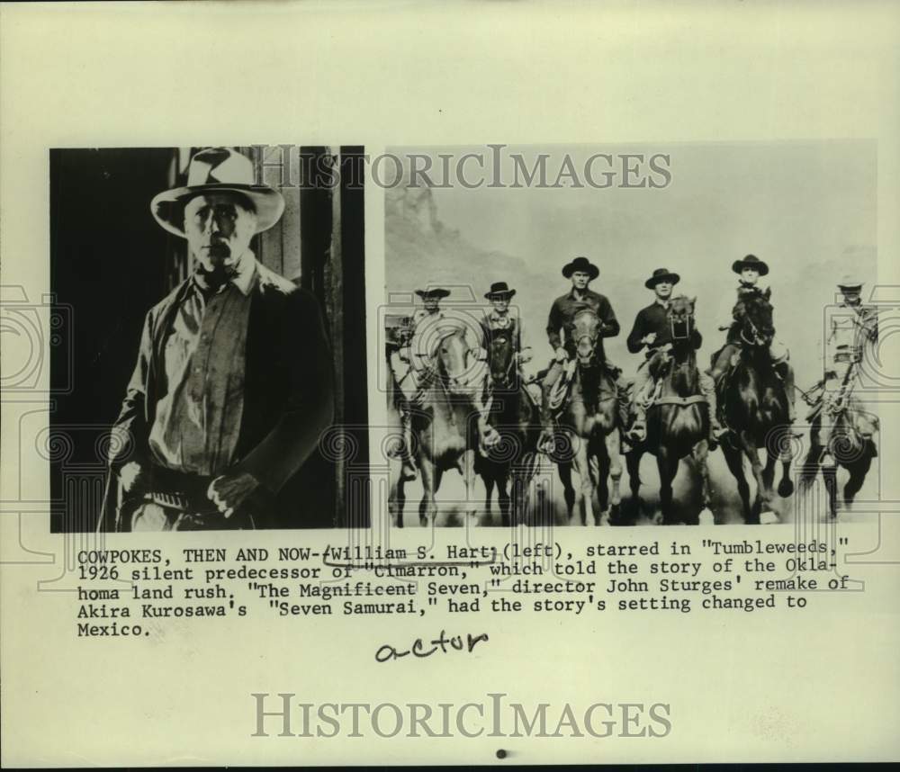 Press Photo Actor William S. Hart &amp; Scene from Film &quot;Tumbleweeds&quot; - sap59314- Historic Images