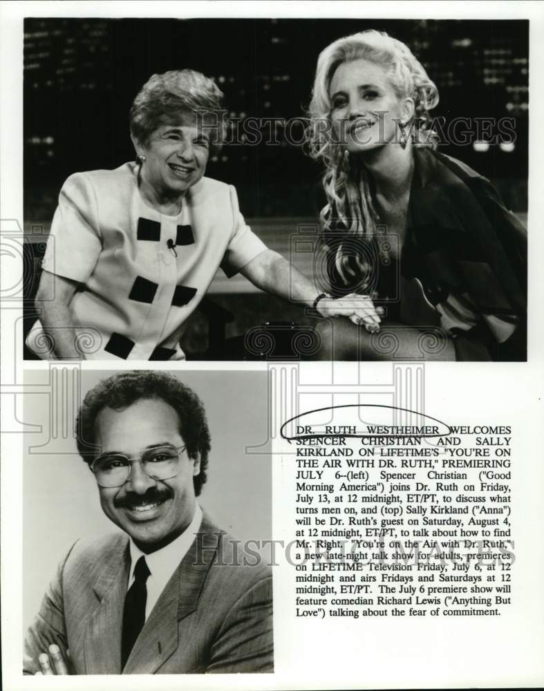 Press Photo Dr. Ruth Westheimer welcomes Spencer Christian and Sally Kirkland