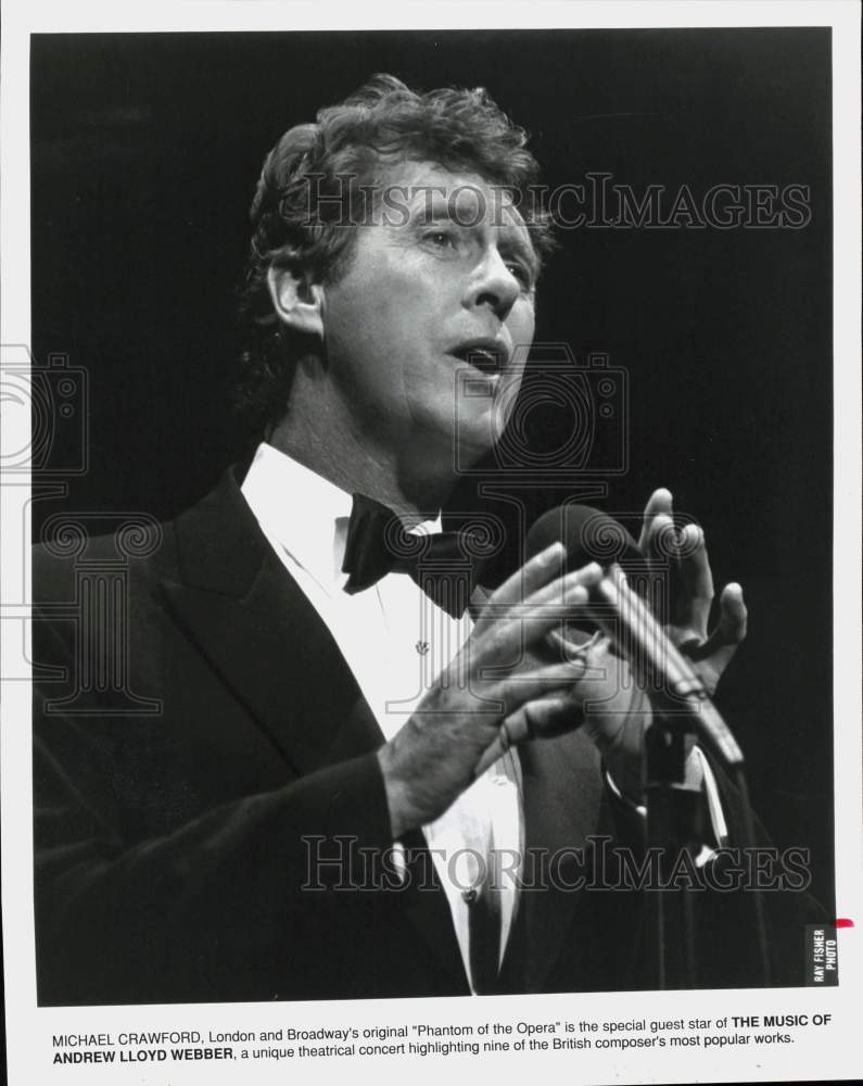 1992 Press Photo Michael Crawford at &quot;The Music Of Andrew Lloyd Webber&quot; Concert- Historic Images