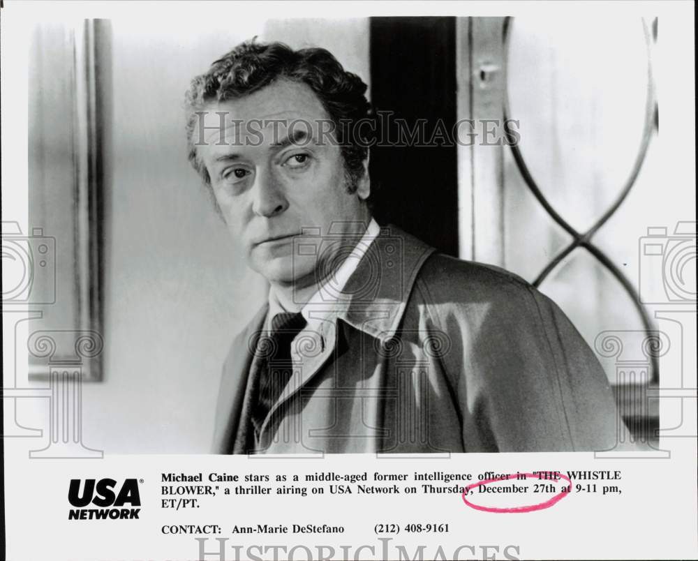 Press Photo Actor Michael Caine starring in &quot;The Whistle Blower&quot; on USA Network- Historic Images