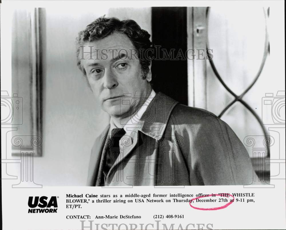 Press Photo Actor Michael Caine starring in "The Whistle Blower" on USA Network- Historic Images