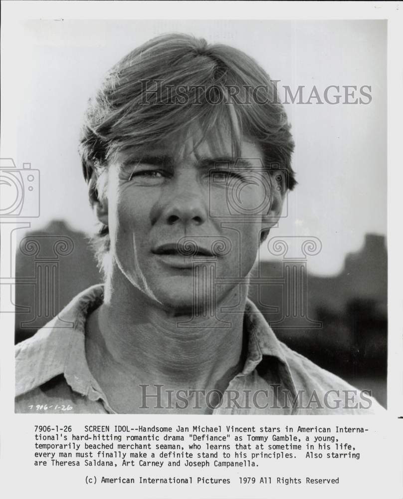 1979 Press Photo Actor Jan Michael in Film &quot;Defiance&quot; - sap71053- Historic Images