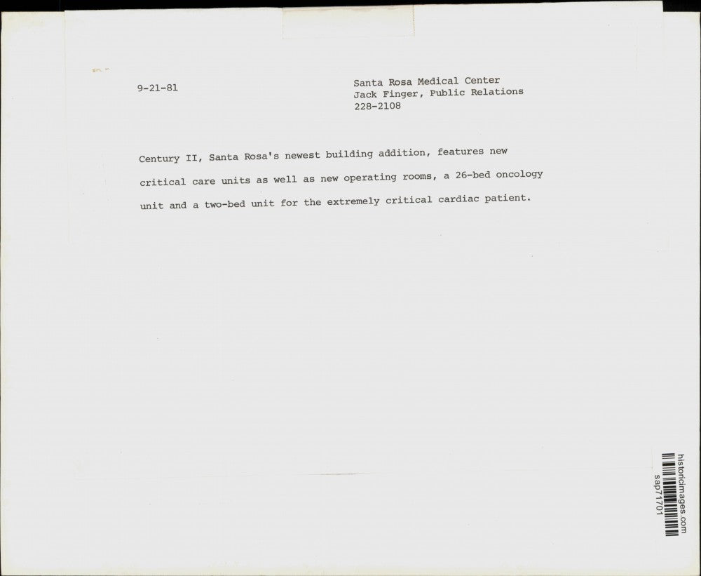 1981 Press Photo Medical Team Cares for Patient at Santa Rosa Medical Center