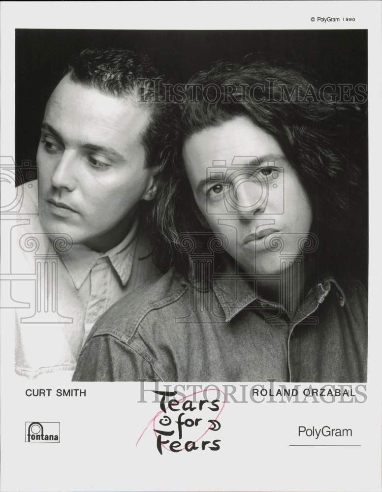 1990 Press Photo Curt Smith and Roland Orzabal of Tears for Fears - sap71959- Historic Images