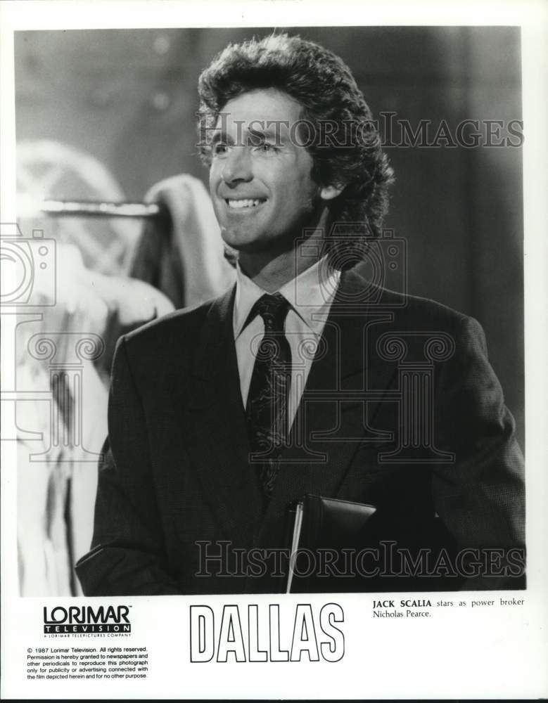 1987 Press Photo Actor Jack Scalia as Nicholas Pearce in &quot;Dallas&quot; - sap74094- Historic Images