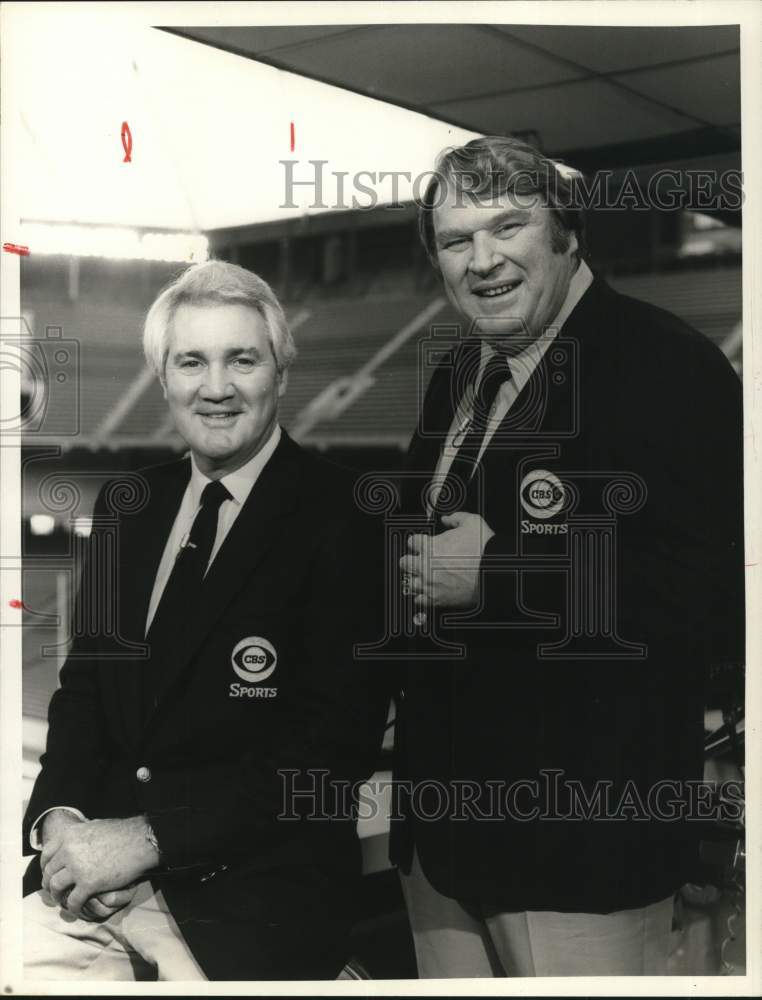 Press Photo CBS Sportscasters Pat Summerall &amp; John Madden - sap74324- Historic Images