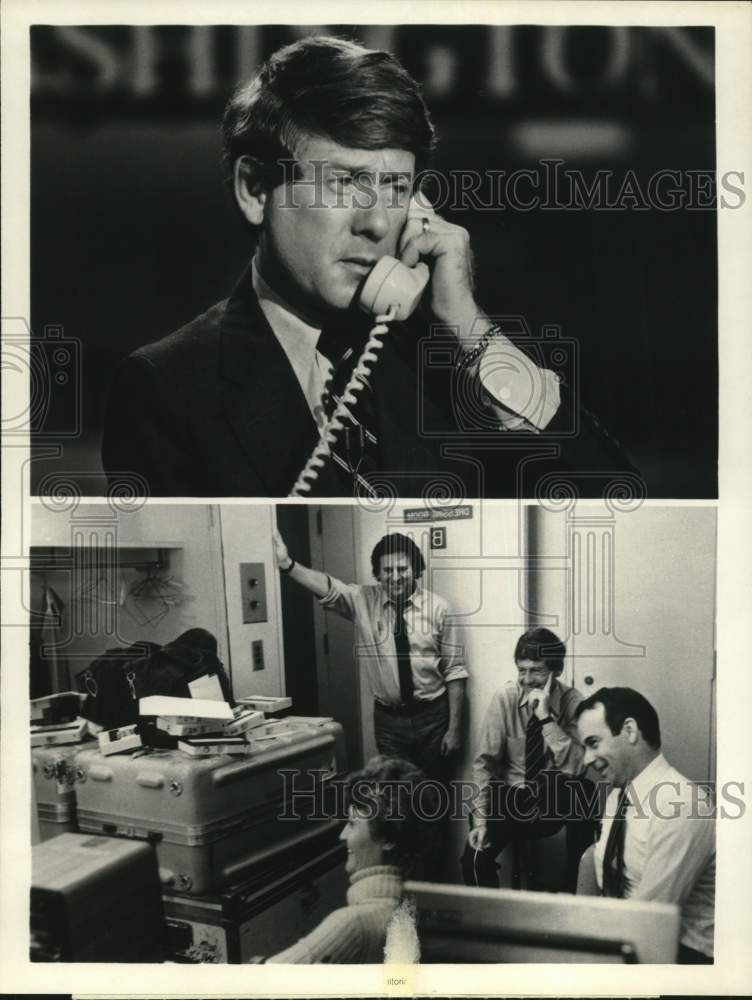 1982 Press Photo Ted Koppel &amp; Team of &quot;ABC News Nightline&quot; - sap75023- Historic Images