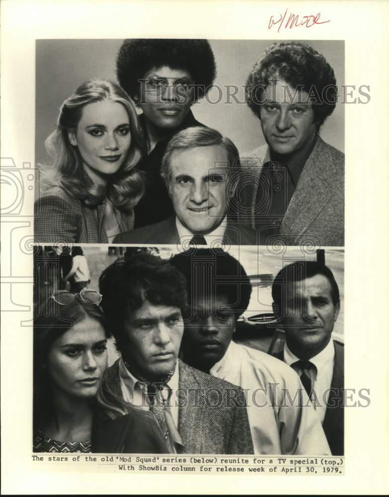 1979 Press Photo Stars of Old &quot;Mod Squad&quot; Reunite for TV Special - sap75135- Historic Images