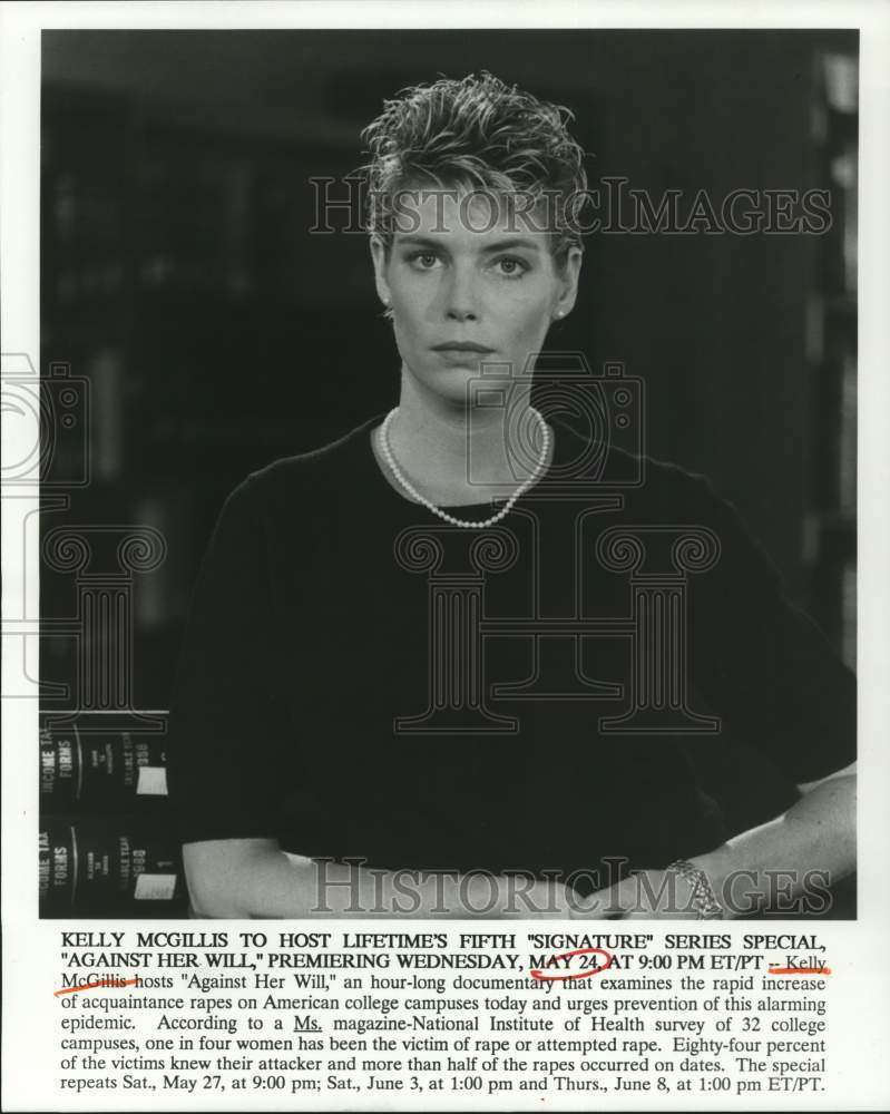 1992 Press Photo Kelly McGillis, Host of Lifetime's "Signature" Series Special- Historic Images