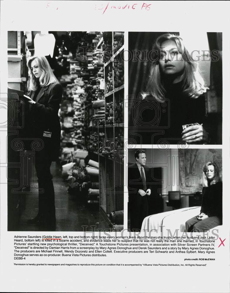 1991 Press Photo Goldie Hawn & John Heard in "Deceived" Movie - sap76731- Historic Images