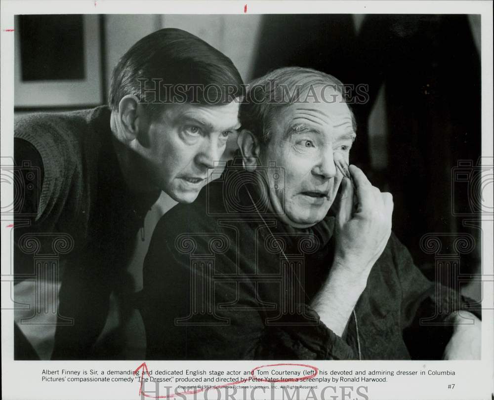 1983 Press Photo Albert Finney &amp; Tom Courtenay in &quot;The Dresser&quot; Movie- Historic Images