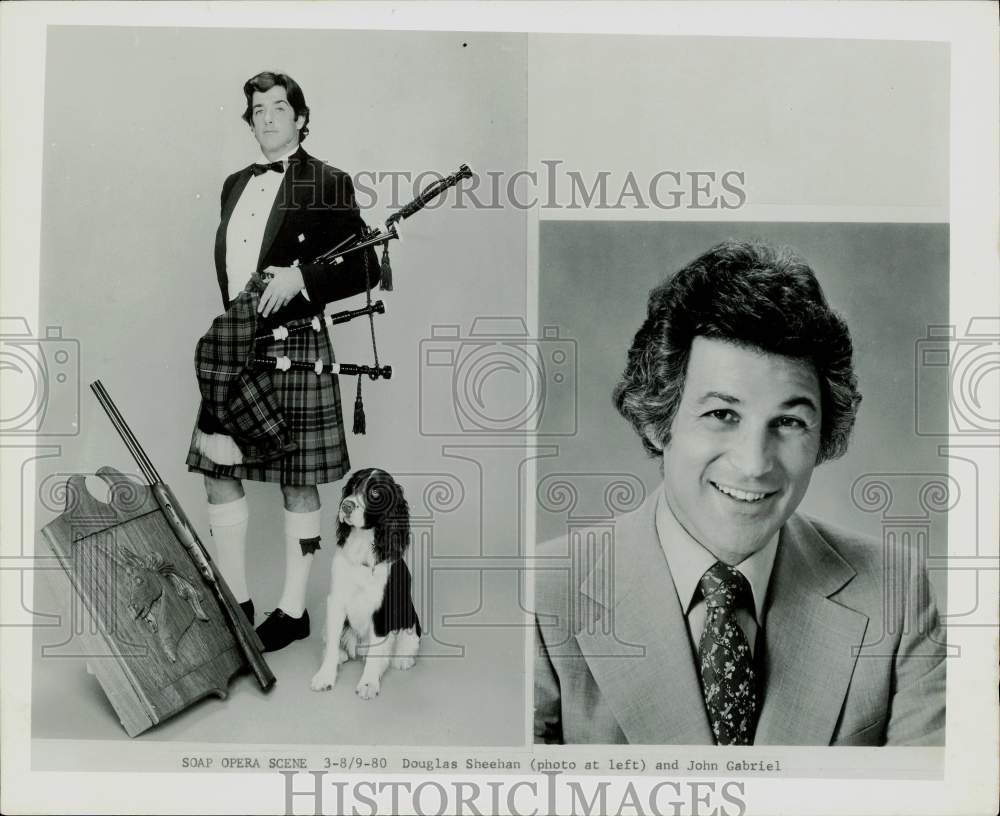 1980 Press Photo Actors Douglas Sheehan &amp; John Gabriel - sap78217- Historic Images