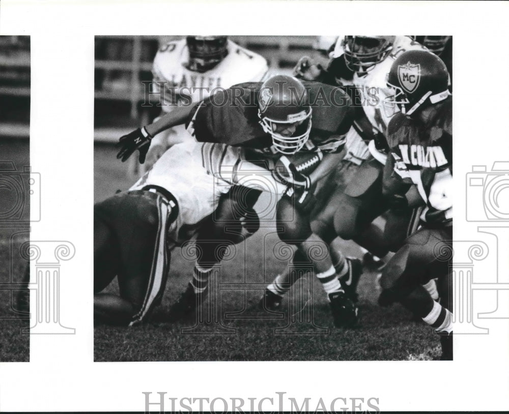 1991 Press Photo McCollum vs. Lanier high school football action - sas00032- Historic Images