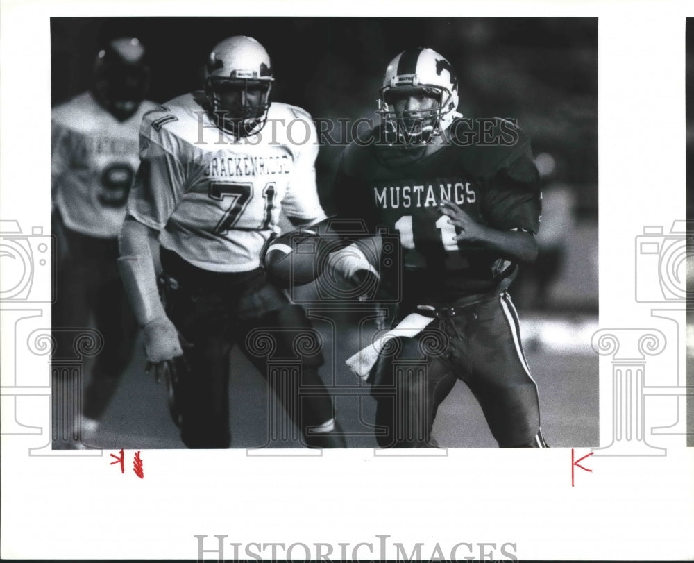 1991 Press Photo Brackett versus Jeffersonville high school football action- Historic Images