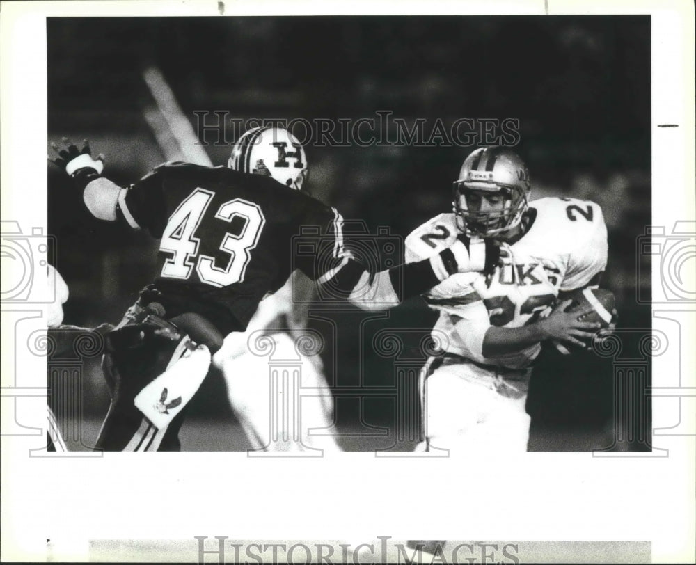 1989 Press Photo Highlands and Lanier play a football game at Alamo Stadium- Historic Images