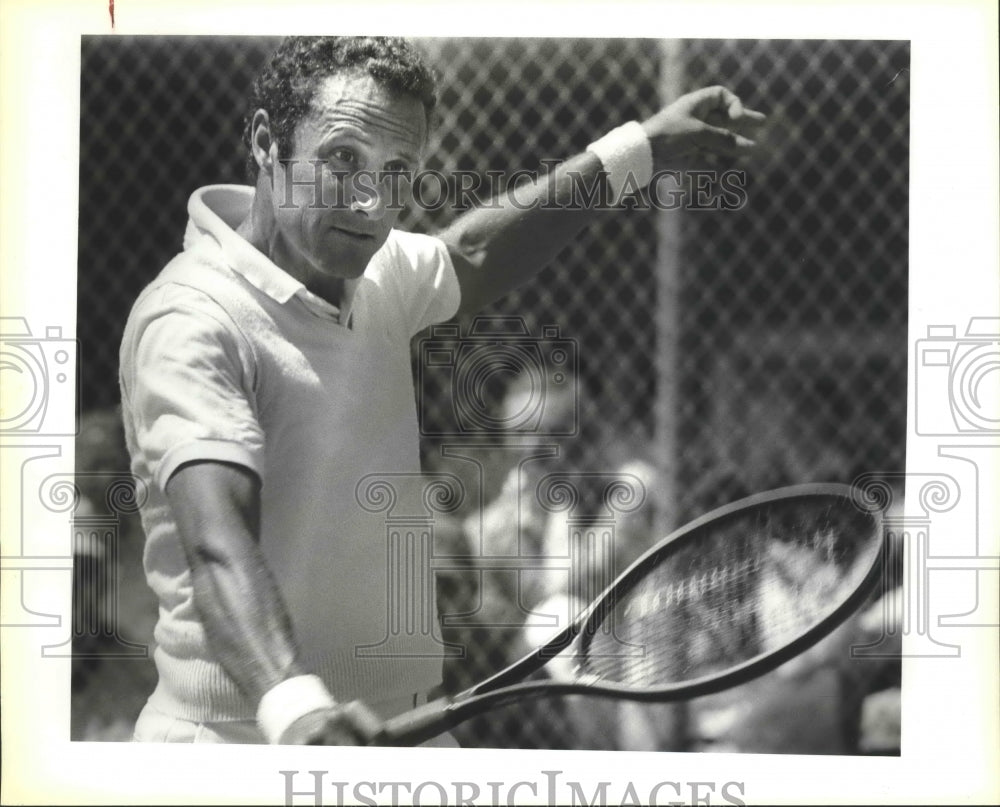 1983 Press Photo UTSA college tennis player Pat Cramer at McFarlin Courts- Historic Images