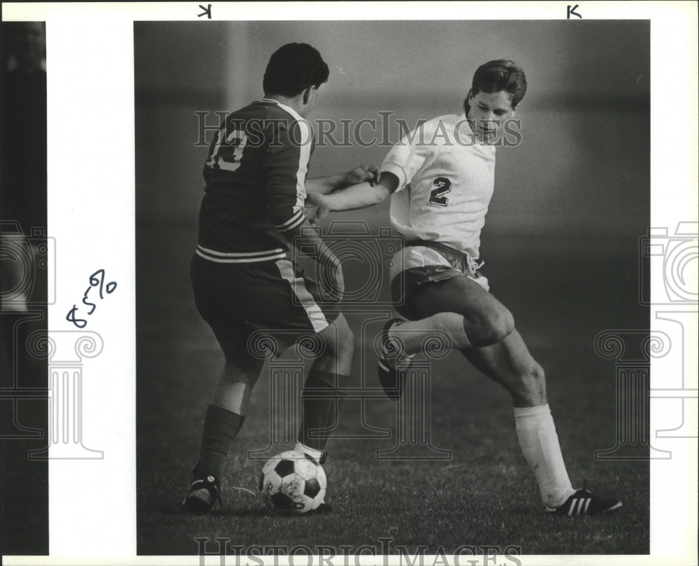 1990 Press Photo Jay and McArthur high schools play a soccer game - sas00232- Historic Images