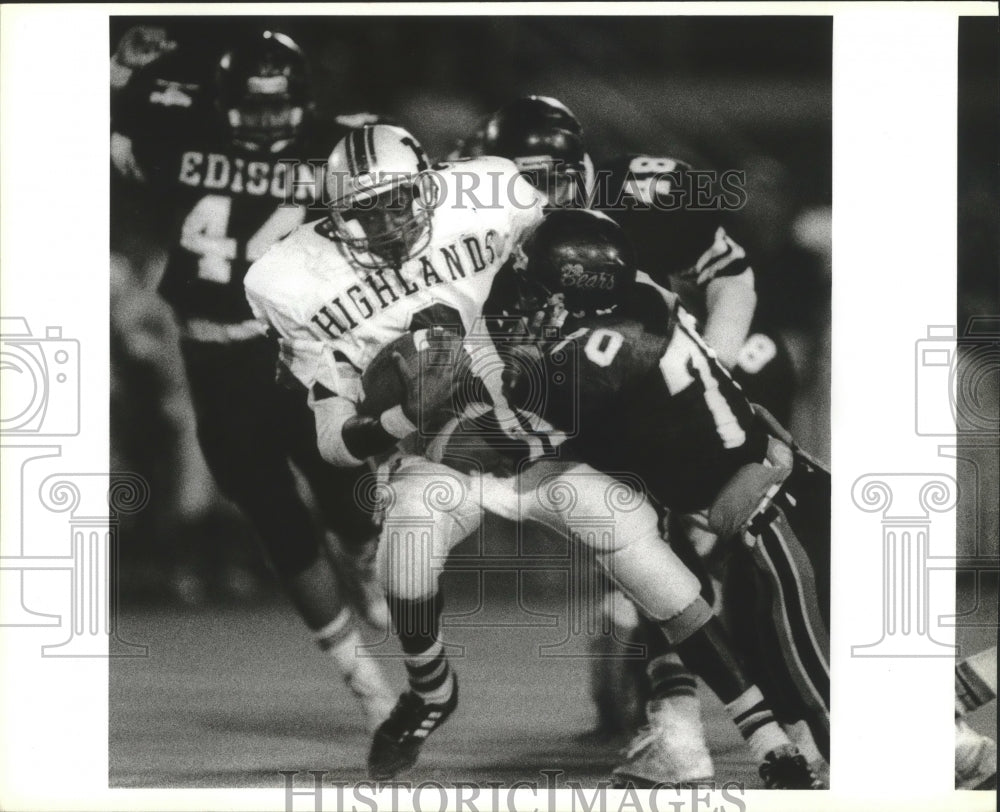 1990 Press Photo Edison and Highlands play a high school football game- Historic Images