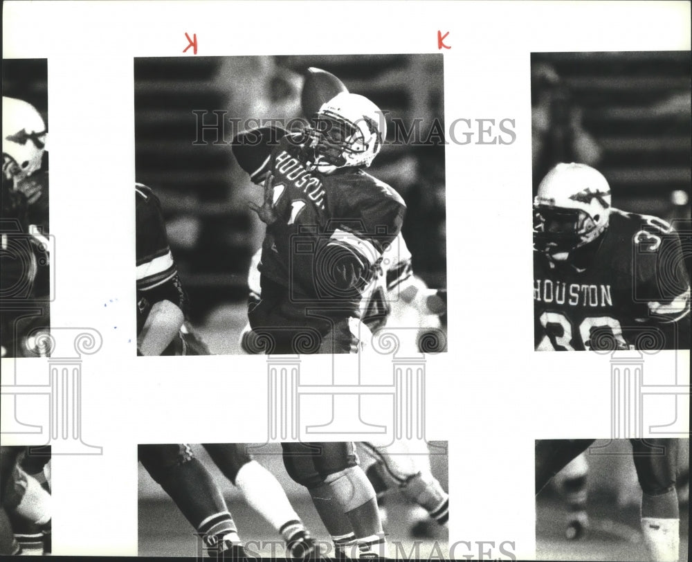 1993 Press Photo Sam Houston football player Rodrick Hammond attempts a pass- Historic Images