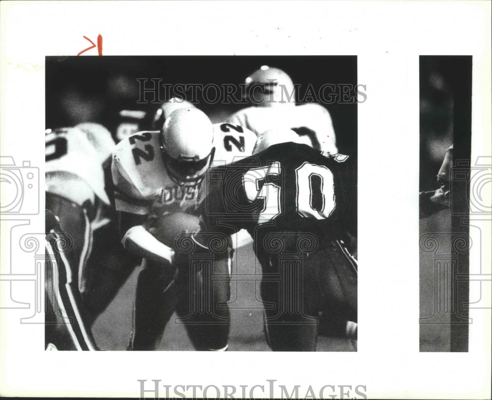 1991 Press Photo Sam Houston and Brackenridge meet in a prep football game- Historic Images