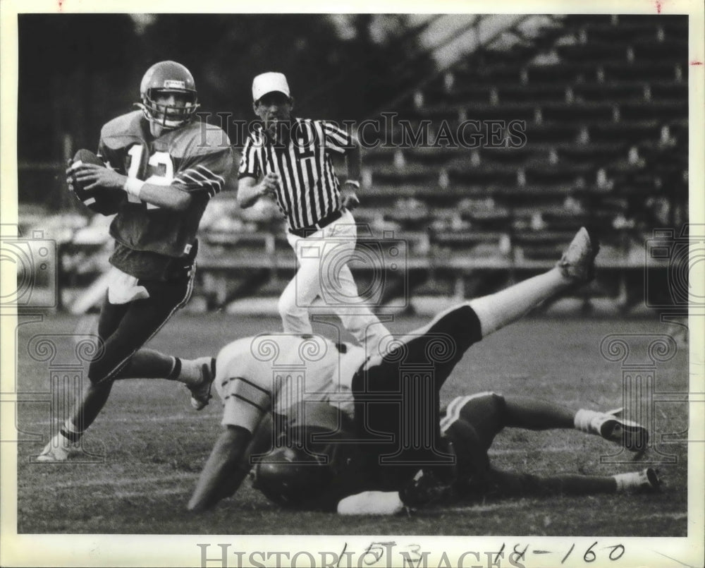 1986 Press Photo McCollum plays East Central in a high school football game- Historic Images