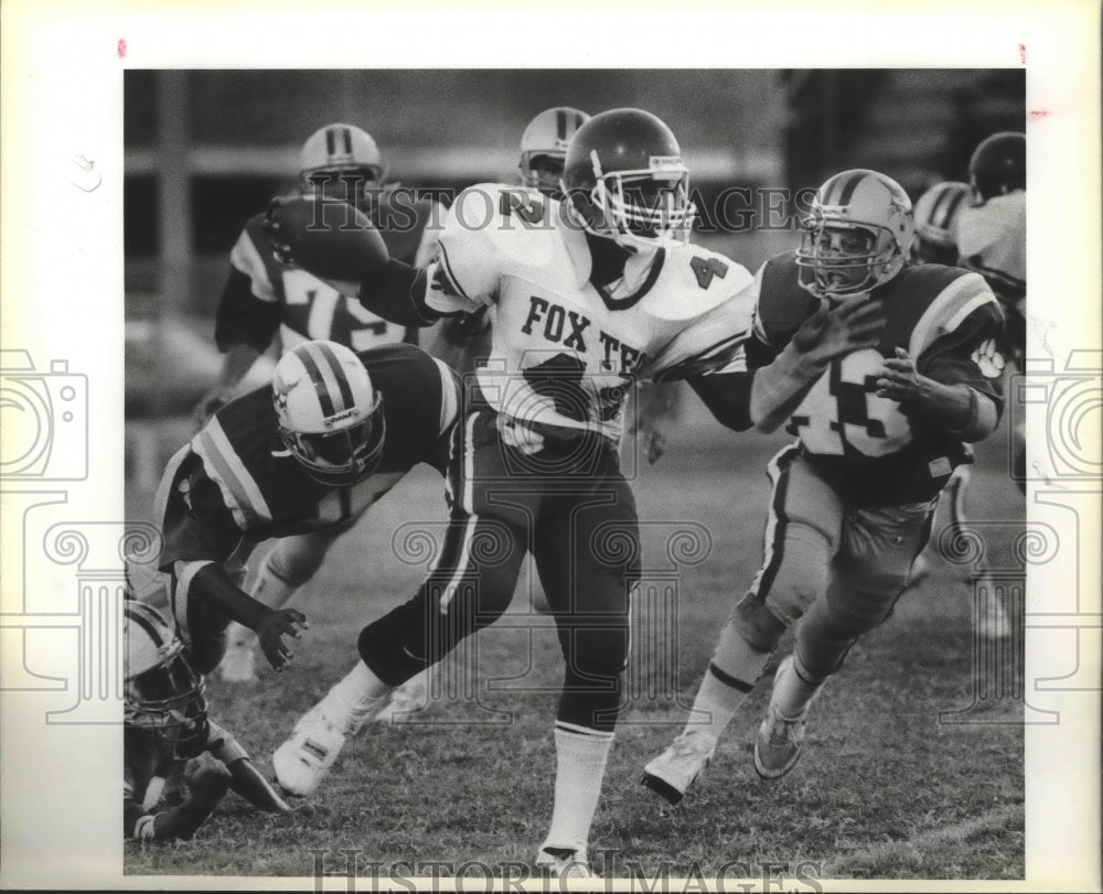 1986 Press Photo Fox Tech and South San Antonio play a prep football game- Historic Images