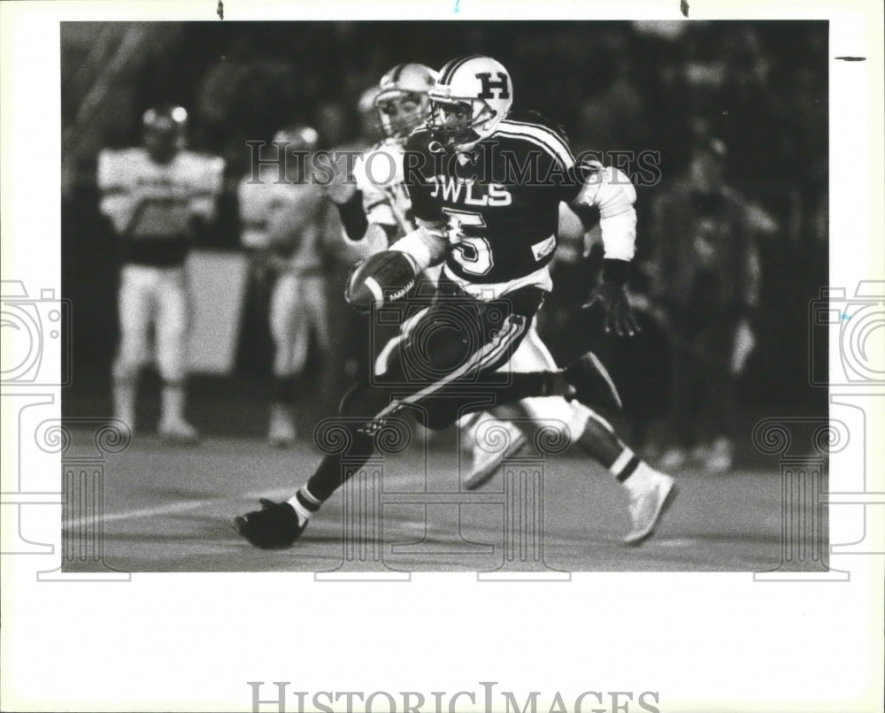 1989 Press Photo Highlands and Lanier play a prep football game at Alamo Stadium- Historic Images