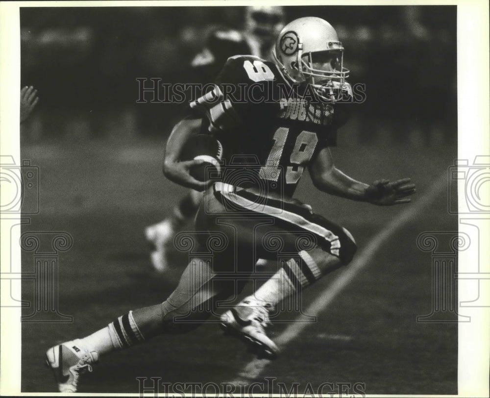 1986 Press Photo Cole High School football player David Cankright - sas00495- Historic Images