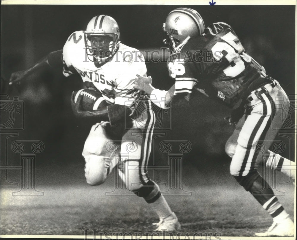 1986 Press Photo Judson and Lee clash in a high school football game - sas00505- Historic Images