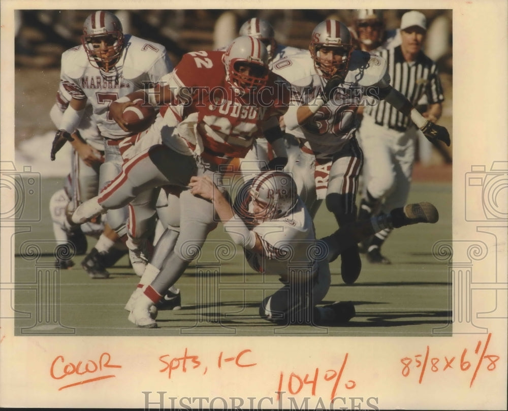 1990 Press Photo Judson and Marshall play a high school football game- Historic Images