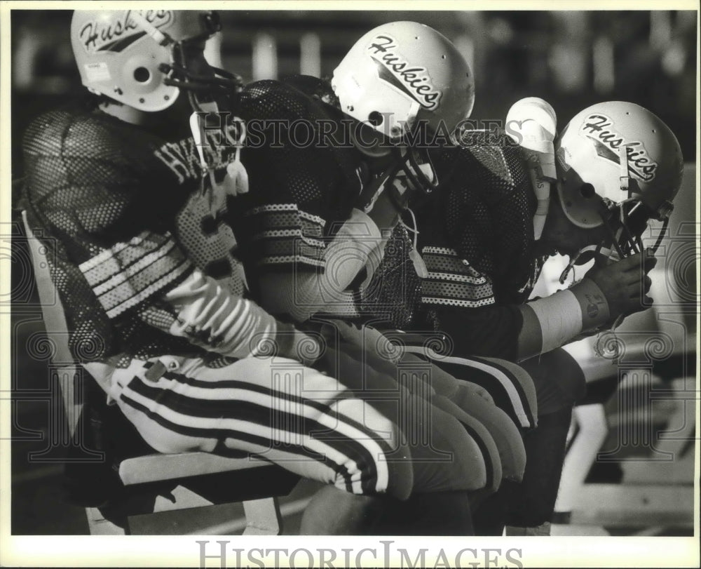 1985 Press Photo Holmes High School football players react to a loss - sas00634- Historic Images