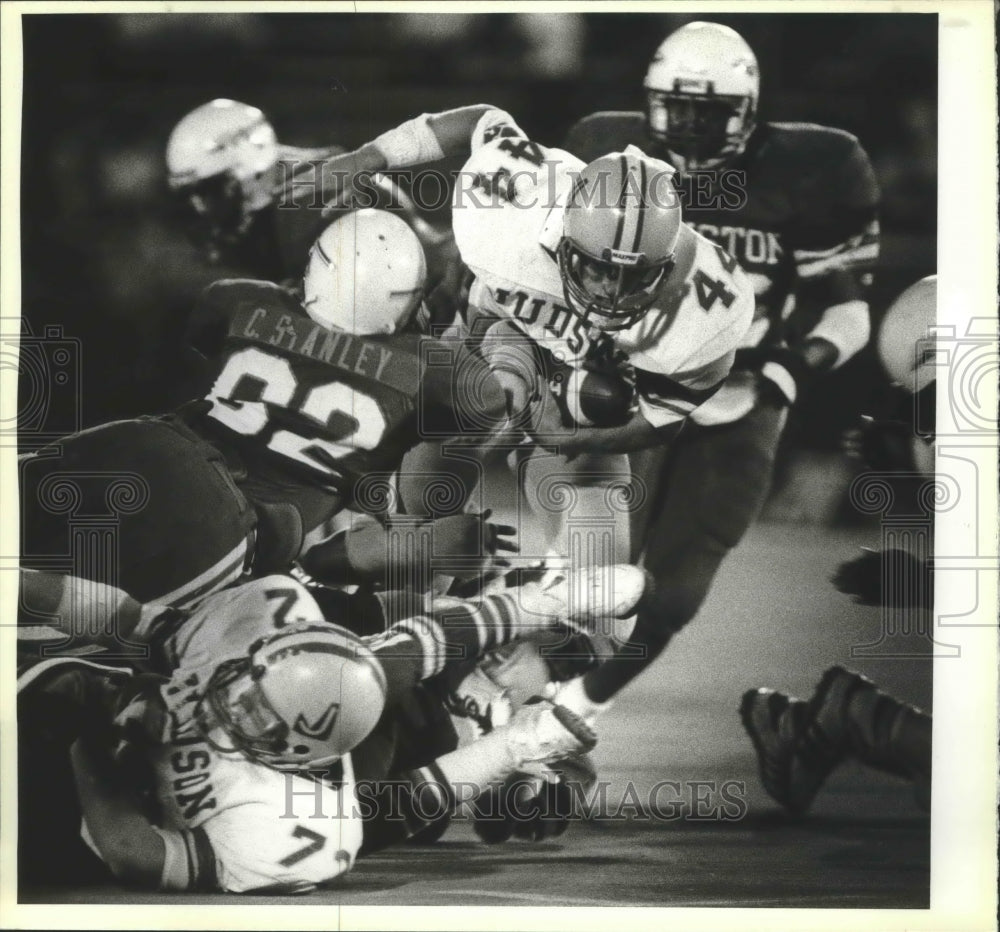 1985 Press Photo Sam Houston and Judson high schools play a prep football game- Historic Images